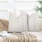 YCOLL 2er Set Kissenbezug 60x60 Baumwolle Leinen Kissenhülle Sofakissen Streifen Dekokissen Boho Deko Kissenhüllen Dekorativ Kissenbezüge für Sofa Wohnzimmer Schlafzimmer Outdoor Kissen 60x60 Black