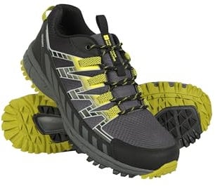 Mountain Warehouse Enhance Mens Waterproof Trail Running Shoes - Breathable, Soft, Comfortable & Durable Sneakers - for Spring Summer, Walking & Outdoors Grey Adult Shoe Size 11