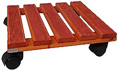 Siena Garden Holz-Pflanzenroller eckig, 38 x 38 cm, braun, Outdoor