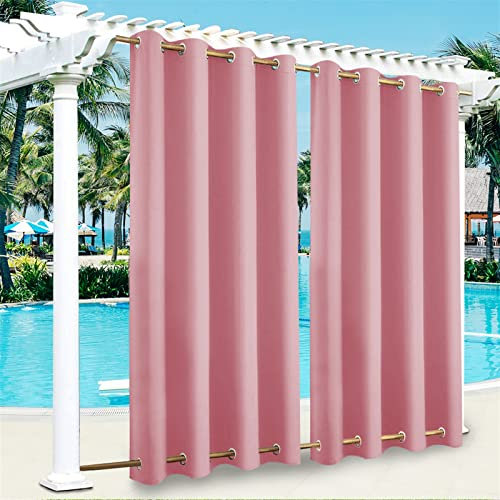 SK Studio Tenda per Esterni Impermeabile, Oscurante Tende, Tende da Sole per Esterno Protezione dai Raggi UV, con Anelli per Giardino Cortile Balcone Gazebo 1 Pezzo Rosa, 132x244cm