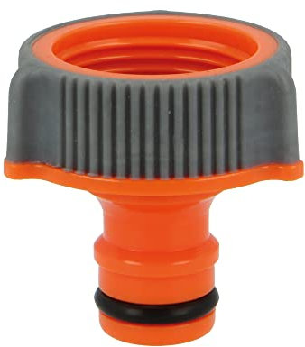 Amig - Adattatore per Rubinetto del Tubo 3/4 | Montaggio Rapido e Facile per Tubi d'Acqua | Resistente al Gelo e all'UV | Plastica Abs e Gomma | Arancione e Grigio