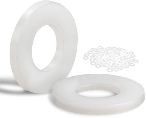Mbsomnus 100 Stück Kunststoff Unterlegscheiben M6-12MM Nylon Unterlegscheiben Karosseriescheiben Kunststoffscheiben Beilagscheiben für Maschinen Elektrische Geräte Klempner M3;M4;M6;M8;M10;M20