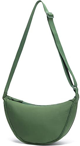 YIKOEE Borsa a mezzaluna per donna e uomo, piccola borsa a tracolla con forma di mezzaluna, Verde, Small