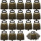 TIHOOD 18 Stück Kuh Pferd Schaf Weide Kupfer Glocken Kleine Messingglocken Rinder Ziege Bauernhof Laute Bronzeglocke Langstreckenpferd Schaf Eisenglocken für Weihnachtsdekoration (Grüne Bronze)