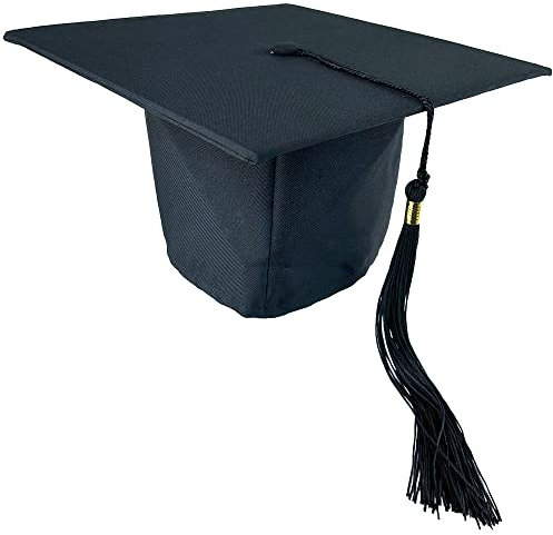 Alsino 6 Stück Doktorhut schwarz Doktorand Doktorandenhut Uni College Abitur Bachelor Hut Abschlussfeierer