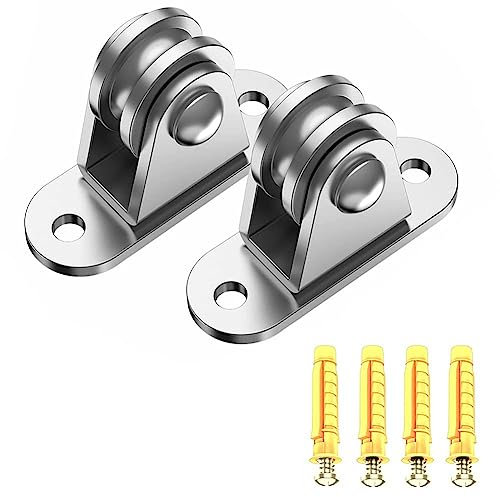 Axaooqeld 304 Edelstahl-Flaschenzug, Kleiner Flaschenzug, Geräuschloser Flaschenzug, Materialhandhabung und DIY-Set, Umzug, 2 Stück