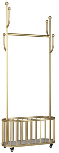 Kleiderstange, Metallgarderobe mit Wäschekorb, Garderobenständer mit Rollen, Schlafzimmer Kleiderständer, Freistehender Regalwagen mit Aufbewahrungskörben