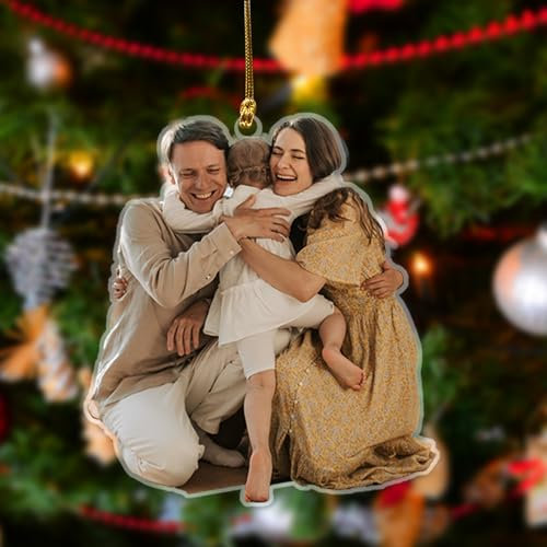 2024 Personalisierte Weihnachtsschmuck von Benutzerdefinierten Fotos Acryl Weihnachtsschmuck mit Bild Familie Ornamente für Weihnachtsbaum