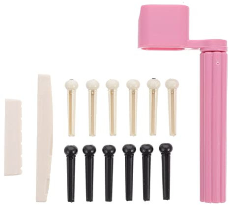 Toyvian Gitarrenzubehör-set Akustikgitarren-brückenstift Sattel 15-teiliges Gitarrenteil- Und Zubehör-set Für Die Reparatur Von Folk-gitarren Zufällige Farbe