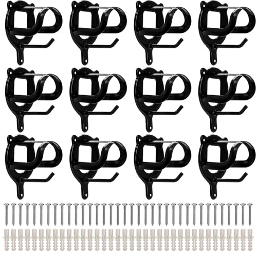 Cididu 12 Counts Horse Bridle Rack, Metal Bridle Hooks Bracket, Bridle Holder Wall Mount with Tubes and Screw, Horse Tack Harness Storage Halter Hanger for Tack Room Horse Barn Supplies