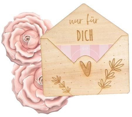 Panimel ® Geldgeschenke Briefumschlag aus Holz für liebevolle Geschenkideen, Handmade, Wunscherfüller DIY, Verpackung für Gutscheine, Geburtstag Hochzeit