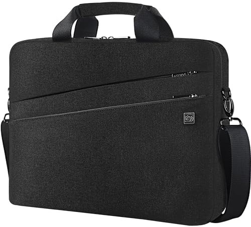 DOMISO 17 Shockproof Laptop Carrying Bag Business Briefcase Waterproof Messenger Shoulder Bag for 17-17.3 Notebook/Chromebook/Dell/Lenovo/Acer/HP/MSI/ASUS, Black