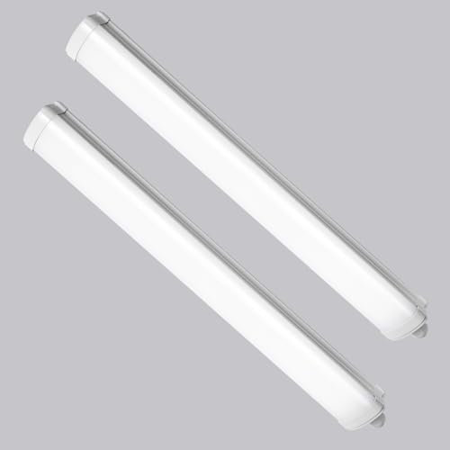 Fluorescente Tubo LED 60cm,20W 2000LM Fluorescente Regleta LED,4500K Blanco Neutro Fluorescente Regleta LED,IP65 Impermeable Barra LED,Luminaria LED Lampara para Garaje Oficina Sótano Cocina Baño