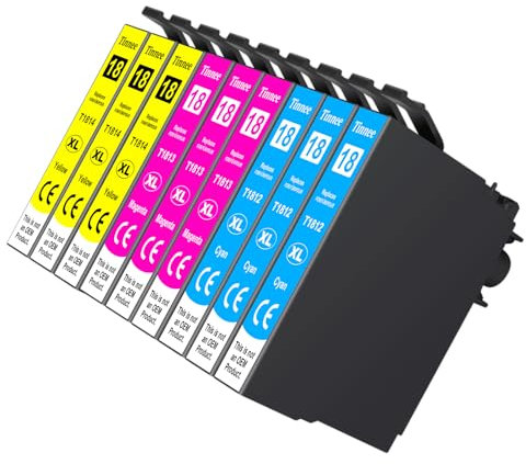 Tinnee 18XL Multipack Kompatibel für Epson XP 325 Druckerpatronen, für Epson 18XL für Expression Home XP-322 XP-215 XP-205 XP-225 XP-305 XP-325 XP-422
