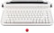 Gearwell Retro Keyboard Typewriter Style Vintage Bluetooth Keyboard 86 Keys Portabl Keyboard with Integrated Stand for Multi Device Win PC Pad Phone Android IOS (White)