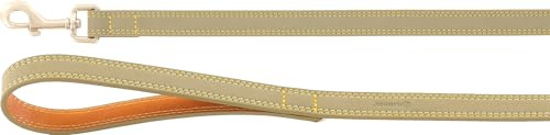 Flamingo Leine für Hund Virginia grün 130cm 20mm - Karabinerhaken mit einem matten goldfarbenen Finish - Mit Ring für Zubehör
