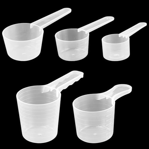 Juego de cucharas medidoras y dosificadoras transparentes con escala, scoop proteina, cuchara medidora gramos, detergente (20/40/50/70/100 ml), cucharas para café, proteínas en polvo