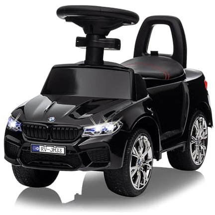 JAMARA 464017 Rutscher BMW M5, Car Fahrzeug, Spielzeug Kinderauto Kids, ab 12 Monate, Musik, Kippschutz, Kofferraum, Flüsterreifen, Hupe am Lenkrad, Schub- und Haltegriff