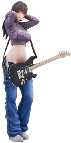 DEXSHUN Anime Figur Guitar MeiMei's, Illustration Girl Stehende Actionfigur Modell, PVC-Statue Ornament Desktop Decoration Sammlerstück, 22cm