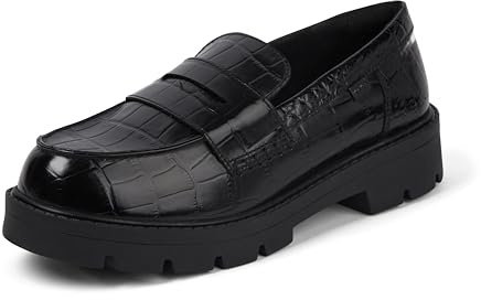 Kickers Women's Kori Loafer Croc Leather Shoes,