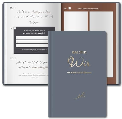 BIROYAL Bucket List für Ehepaare mit 278 Aufgaben - Hochzeitsgeschenk für Brautpaar - Hochzeitsbuch - Geschenk für die Ehe - Hochzeitsgeschenke - Valentinstag