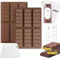 Diaxilu Schokoladenform Silikon, 6 Tafeln Tief Schokoladentafel Silikonform mit Schaber und Tasche und Aufkleber, Schokolade Form für Schokolade Praline Süßigkeiten (Quadrat + Rechteck)