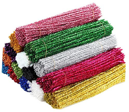 VILLCASE 300stücke Diy Glitzernde Wendestäbe Silber Flexibel Biegsam Bastelstäbe Weihnachtsdeko Kinderhandwerk Zubehör Kreative Gestaltungsstäbe