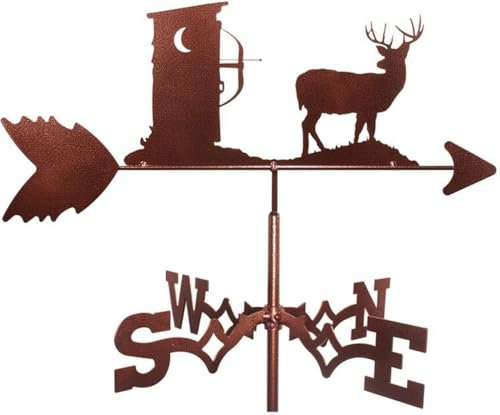Dekorative Wetterfahne mit Dachhalterung, Retro-Windfahne, Windrichtungsanzeige, Metall-Wetterhahn, Garten, kreatives Windfahnen-Messwerkzeug für Elch