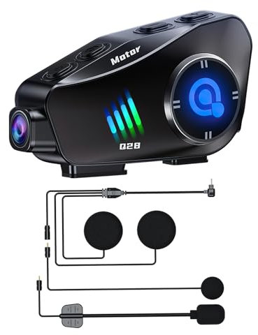 OBEST Auriculares para Moto con Cámara 1080P, Auriculares Bluetooth Inalámbricos para Moto, Adecuados Actividades al Aire Libre
