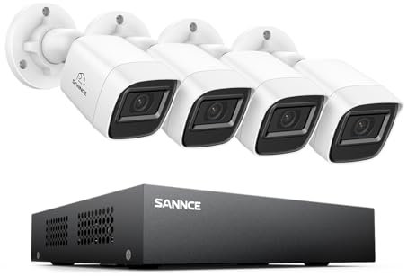 SANNCE 8CH Security CCTV Camera System 1080P HD-TVI with 5MP IP Camera Support, Smart Motion Detection, IP67 Weatherproof, Remote Access, NO HDD