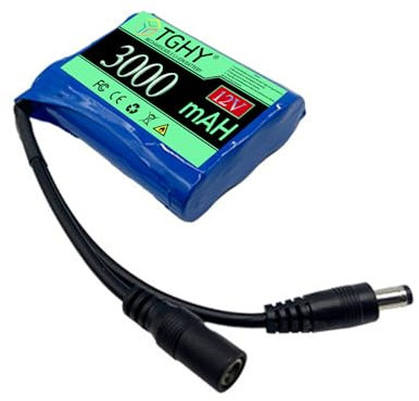 TGHY 12 Volt Portable Li-ion Battery Pack 12V 3000mAh Lithium Battery Power Bank for CCTV Cameras, LED Strip Lights, 12V power supply equipment, etc