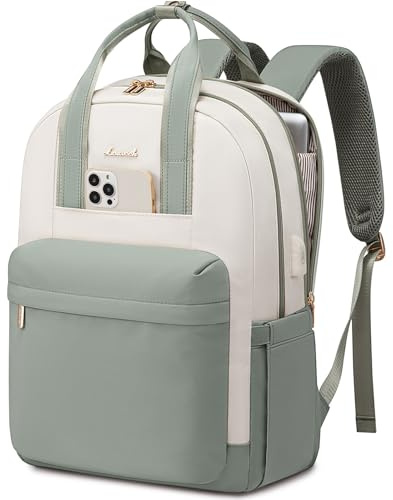 LOVEVOOK Rucksack Damen Groß, 17,3 Zoll Laptop Schultasche Mädchen mit Laptopfach, Wasserdicht Reiserucksack Arbeitstasche Lehrertasche, Elegant Daypack Backpack Women für Schule Arbeit Büro Reise