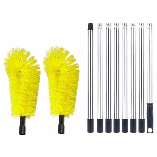 Gutter Cleaning Brush Roofing Tool With Telescopic Extendable Pole Cleaner Guard Easy Remove 8.2Ft Leave Tool Extender Screws block Extender extensions extender Spout Cleaner Tool spout extens