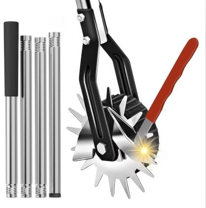 GRÜNTHOR Rasenkantenschneider – Verstellbarer Edelstahl-Handgriff, Ergonomisch, gut ausbalancierte Rollen, Inklusive Schleifmesser