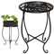 Monozoz Portapiante in Metallo - Ripiano Per Piante In Metallo Da 38 Cm | Ripiano Fiorito Rotondo Decorativo Per Fioriere Per Serra Terrazza Soggiorno Camera Da Letto Cortile Ingresso Portico Balcone