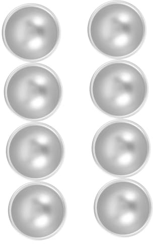 ARTSEWPLY 8 Pcs Aluminium Alloy Hemisphere Cake Moulds 2.28In Half Sphere Baking Pan for Mochi Bath Balls Soap Making and DIY Dessert Crafts