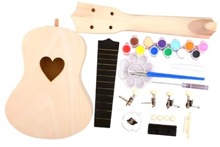 DIY Ukulele Kits für Kinder Anfänger 4 Saiten Malerei Holz Bauen Sie Ihre eigenen