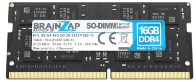 BRAINZAP 16GB DDR4 2133MHz PC4-2133P-SE0-10 SO-DIMM CL15 2Rx8 1.2V Unbuffered Non-ECC RAM memoria per notebook laptop Modulo di memoria Memory