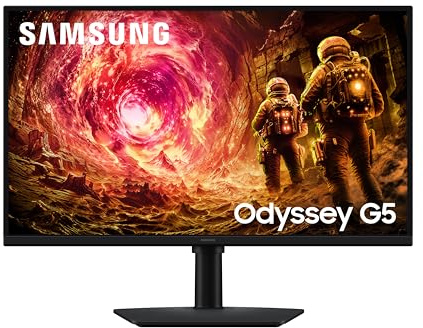 Samsung Monitor Gaming Odyssey G5 (S27FG506EU), Flat, 27, 2560x1440 (QHD), Fast IPS, 180 Hz, 1ms, Compatibilità G-Sync, HDMI, Display Port, Ingresso Audio, HAS, Pivot