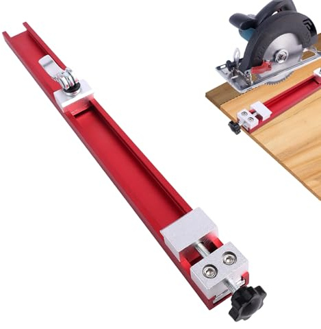 Circular Saw Guide Rail Fits 12in Saw Base, Aluminum Alloy Adjustable Cutting Machine Base Guide with Dual Locking System for Woodworking Trimming Milling
