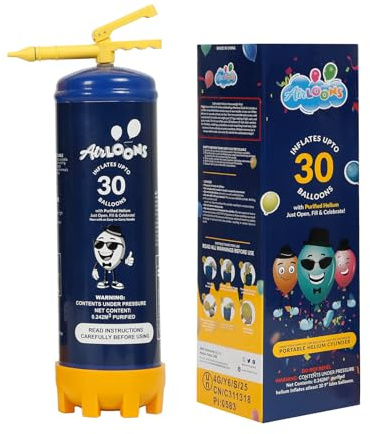 Airloons Helium Balloon Canister – Disposable Helium Gas Tank for Balloons, Inflates Up to 30 x 9” Latex – Portable Party Helium Kit for Birthdays, Weddings & Events