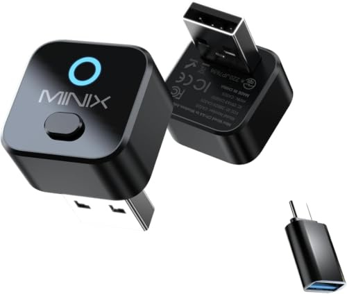 MINIX CA525 Mini Wireless CarPlay & Android Auto Adapter, 2026 Upgraded 2-in-1 Wired to Wireless Dongle, One-Button Switch, Plug & Play USB-A/C, WiFi 6 & Bluetooth 5.4, iOS 10+ & Android 11+
