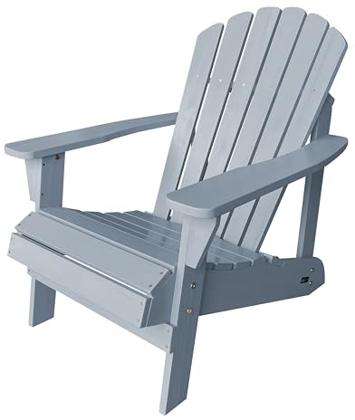 AXI Carmen Adirondackstuhl aus Holz in Warmes Grau | Gartenstuhl/Loungestuhl/Adirondack Stuhl/Chair aus Holz für 1 Person mit Armlehnen & hoher Rückenlehne | 90,5 x 78,4 x 93 cm