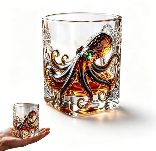 ZPSCXQ Personality Unique Kraken Drinkware，3D Kraken RumOctopus Bottle,Collectible Gift for Men Marine Lovers,Ideal Gift for Dads, Brothers, Rum & Whiskey Enthusiasts, and Pirate-Themed Collectors
