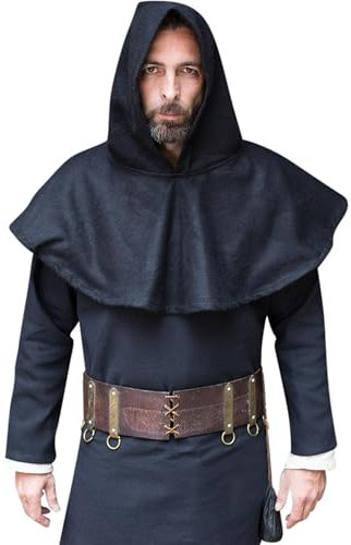 Burgschneider - Gugel Cucullus - Schwarz (Standard, für Damen & Herren, Wolle) Historisch - Medieval