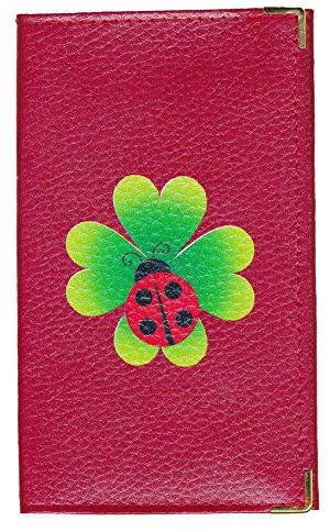 Syl'la Fantaisie Coccinelle Porte Carte Grise et Papier Voiture en Cuir pour Femme Rouge