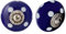 Nicola Spring Ceramic Cupboard Drawer Handle Knobs - Polka Dot Design - Dark/Light Blue - Pack of 12