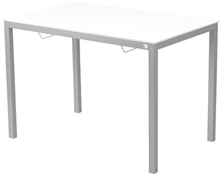 Portus Amigo Mesa, Metal, Cristal Blanco Óptico Brillo, 110x70x75 cm