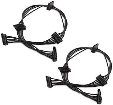 Cable Matters 2er-Pack 15-Pin SATA zu 4 SATA Stromverteiler Kabel 45cm (Sata Splitter Kabel, SATA Power Splitter)