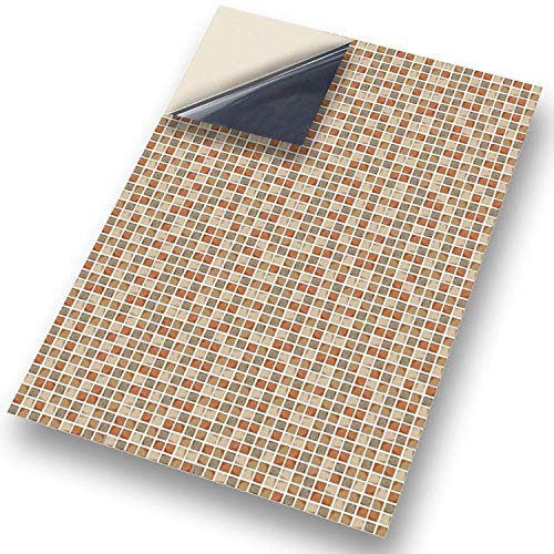 Stick & Go Self Adhesive Dolls House Wallpaper 1/12th Scale Vinyl Sheets | Natural Wall tiles No34